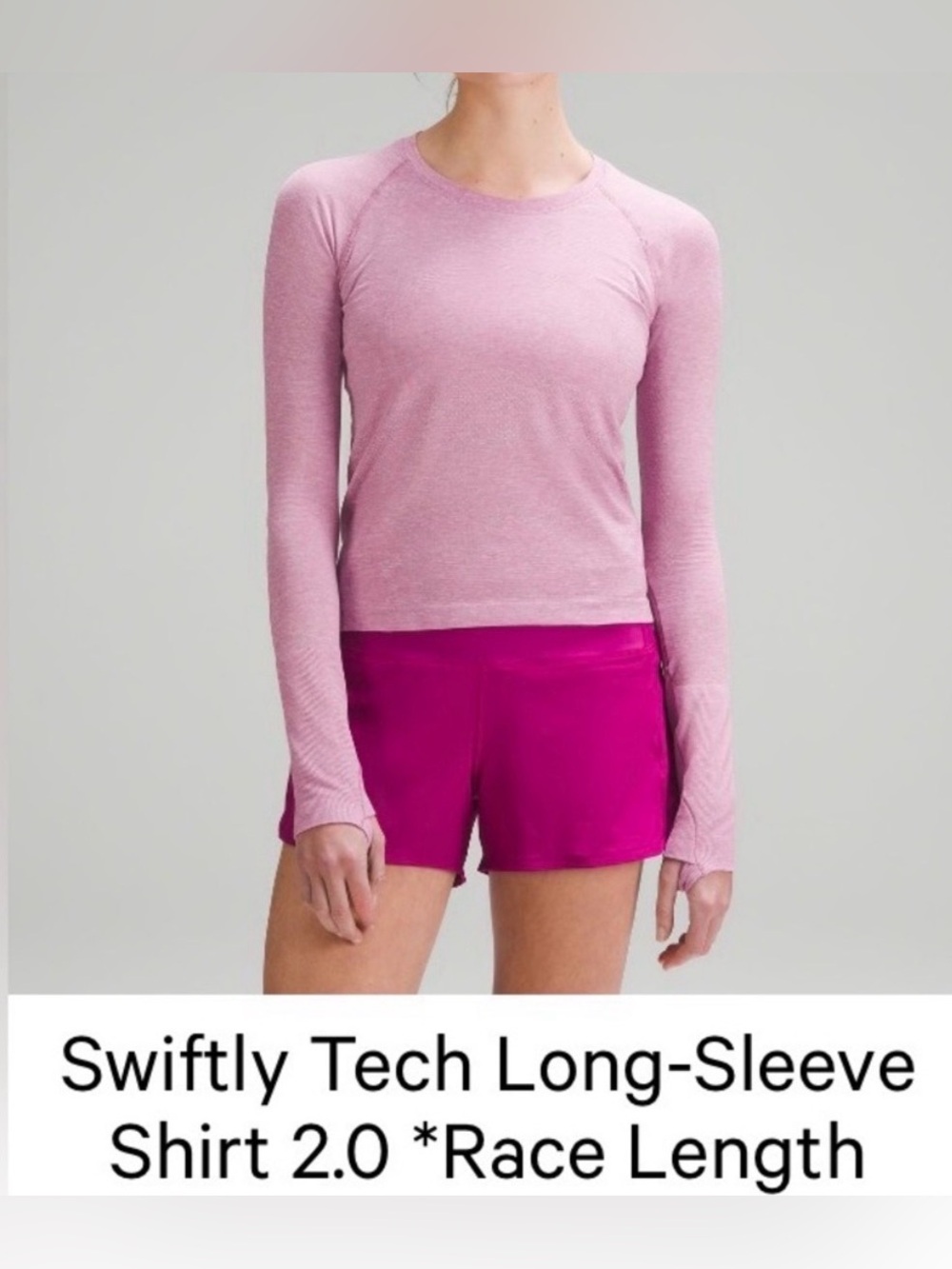 Lululemon Swiftly Tech Long-Sleeve Shirt 2.0 Race Length Pink Peony / Velvet 6